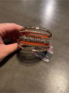 NEW Orange Rhinestone Bracelet